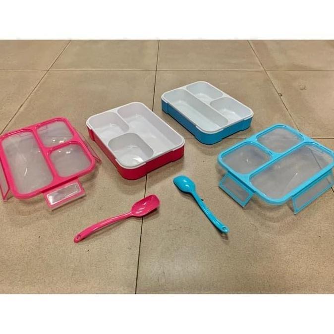 Yooyee Kotak Makan Grid Lunch Box 3 Sekat Anti Bocor BPA FREE
