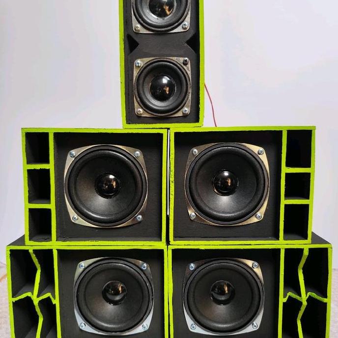 Sound Sistem Miniatur 4 Subwoofer Speaker 3inc Amplifier Bluetooth Paket Full System dengan 4 Box Su