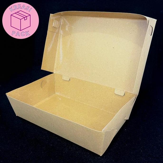 Cetak Paper Lunch Box Custom Logo (Kotak Makan Kraft) - 1000 pcs