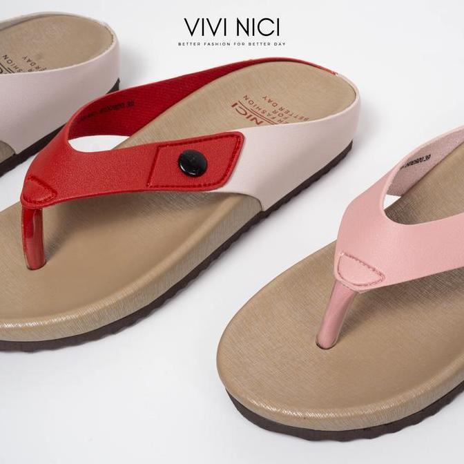 VIVI NICI - Osaki Sandal Jepit Wanita Merah sandal teplek wanita Sendal Cewek Karet