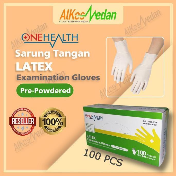SARUNG TANGAN LATEX DISPOSABLE ONEHEALTH SARUNG TANGAN SEKALI PAKAI