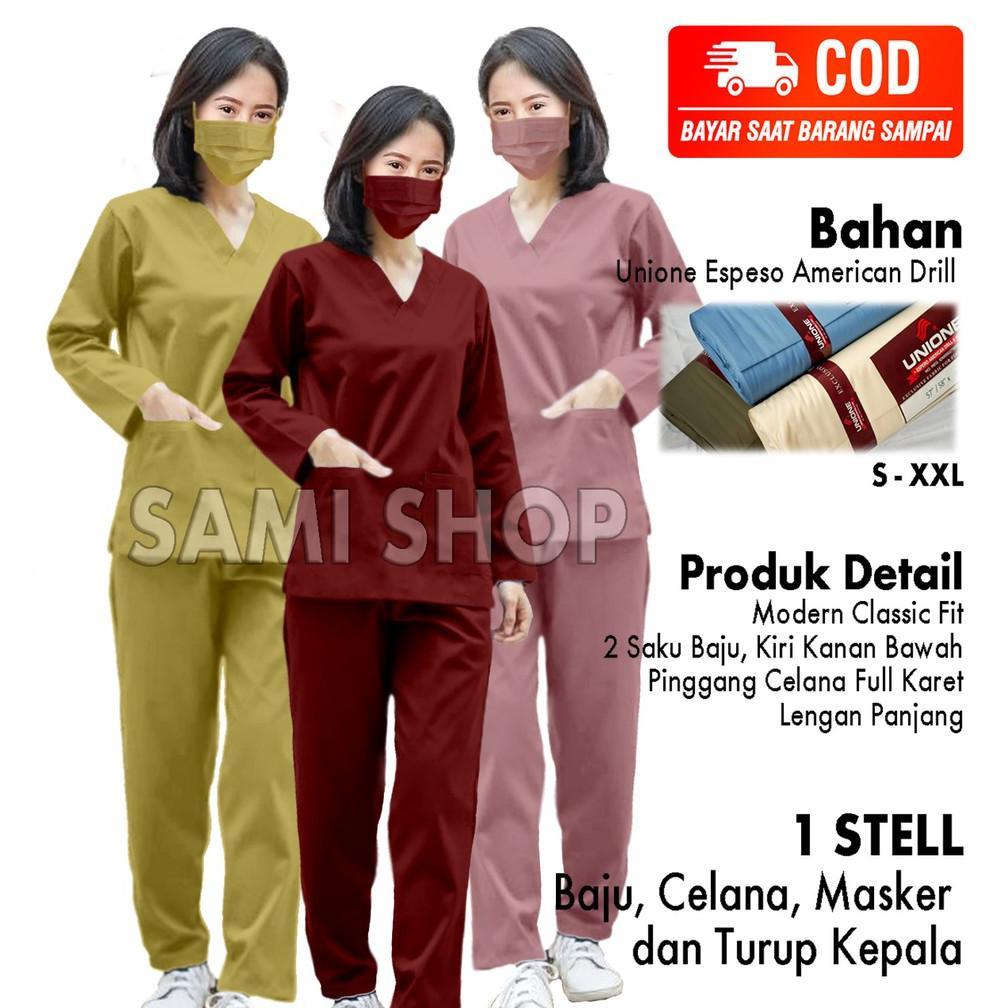 PREMIUM DOCTOR SCRUB'S BAJU OK LENGAN PANJANG SERAGAM PERAWAT TRUSTWEAR OKA JAGA SCRUB MEDIS DOKTER