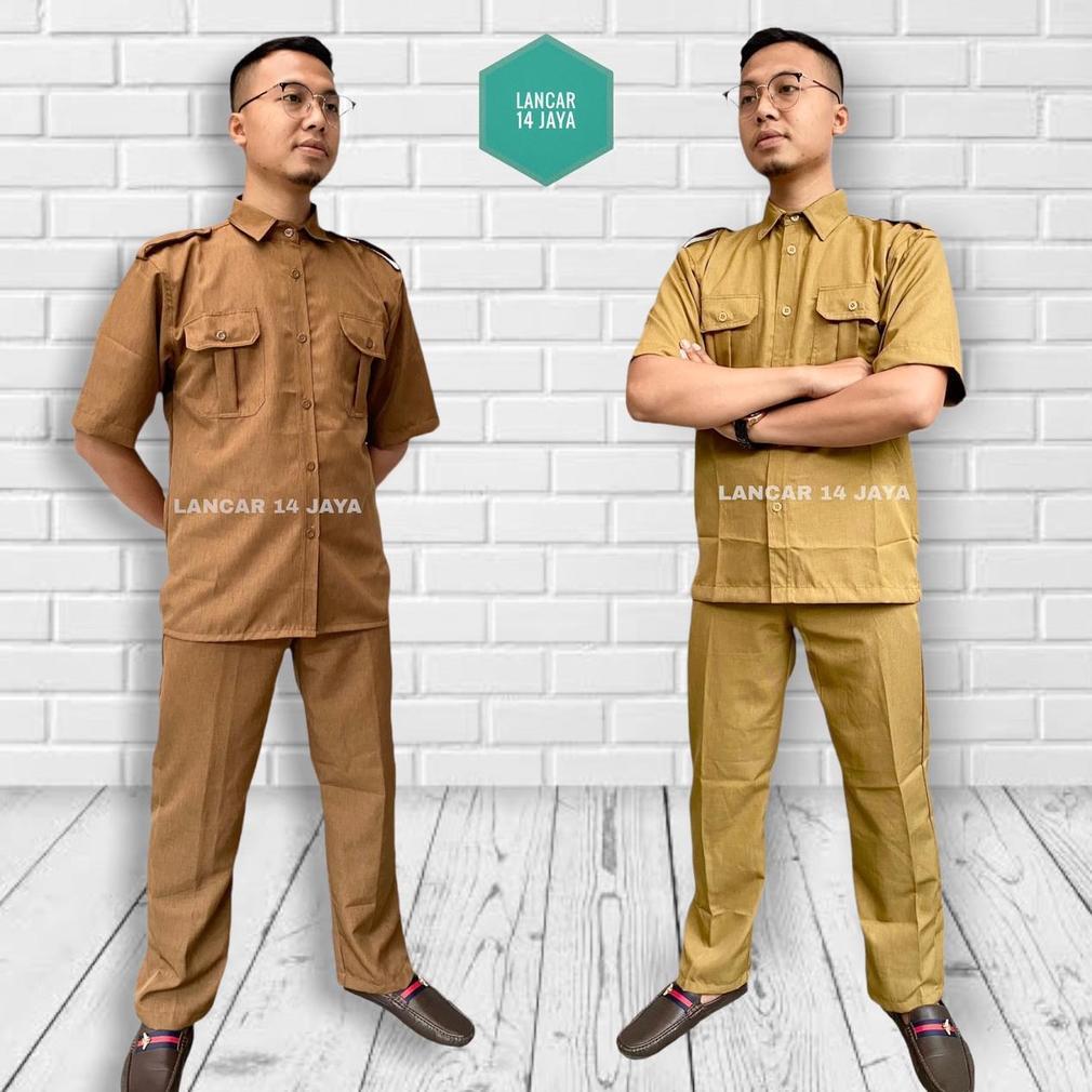 PREMIUM SERAGAM PNS SERAGAM PEMDA PRIA KHAKI / CELANA PNS KEKI / KEMEJA PNS KEKI / ATASAN PEMDA / CE