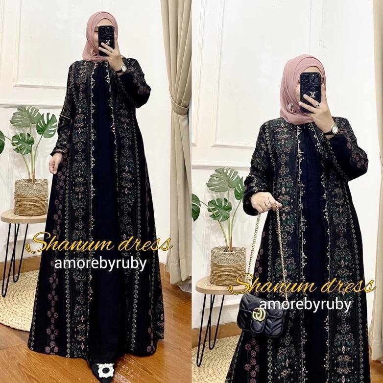 Gratong Shanum Dress Amore By Ruby Gamis Motif Bunga Kondangan Swarovsky Madame Sexi Mix Crepe Busui