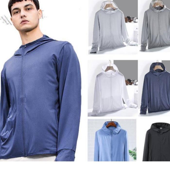 ORIGINAL HESCLOTHES - JAKET MESH HOODIE UV PROTECTION, JAKET OLAHRAGA RUNNING GYM SEPEDA JPS MEN