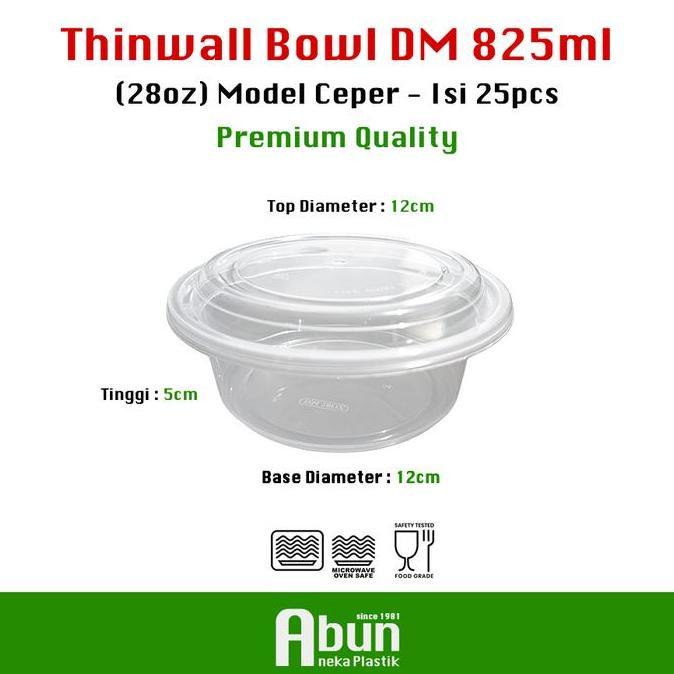 Starsix- Thinwall Bowl Ceper 28Oz (825Ml) Dm Isi 25Pcs