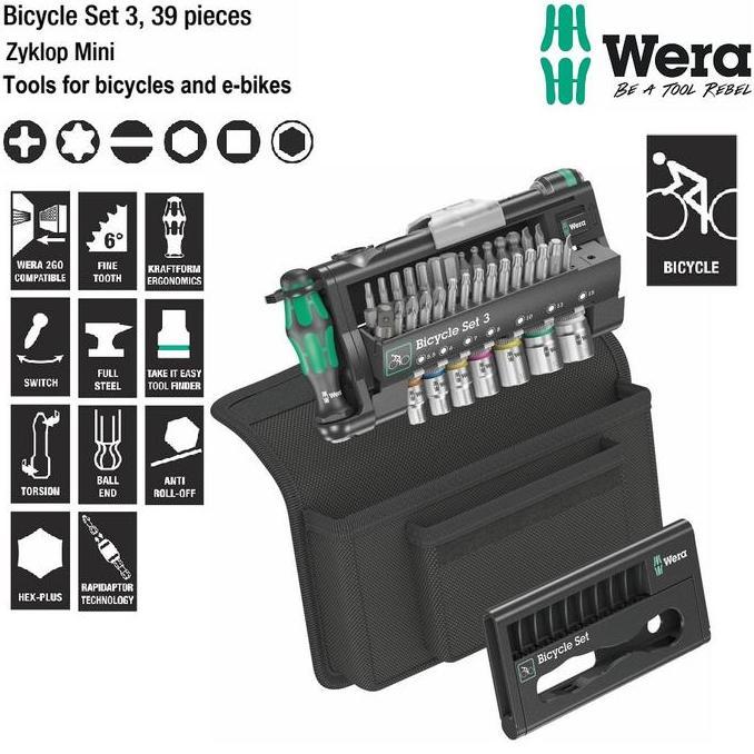 Wera 05004172001 - Tool Kit Sepeda Lengkap Set Bicycle Set 3 Wera Tools - 39 Pcs