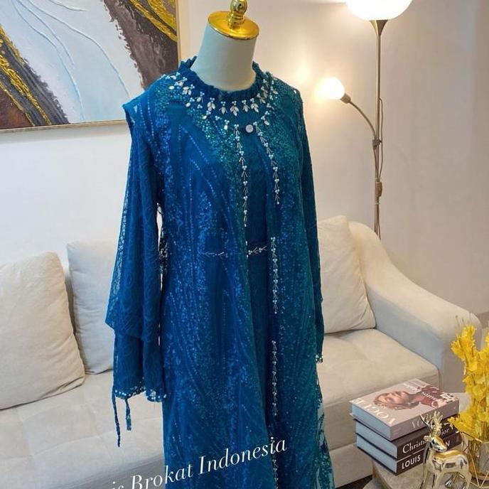 [COD]Dress ERINA Premium one set inner outer mewah elegan cantik cocok untuk acara resmi dan pesta W