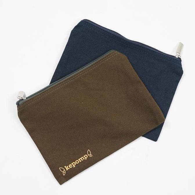 Terpopuler- Kepomp Pouch Zipper Canvas Polos Kecil ( Dompet Resleting Kanvas )