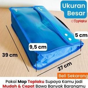 Organix- Toplaku Tas Les Dokumen Berkas Map Besar Anti Air Multifungsi Zipper File Plastik Folder Or
