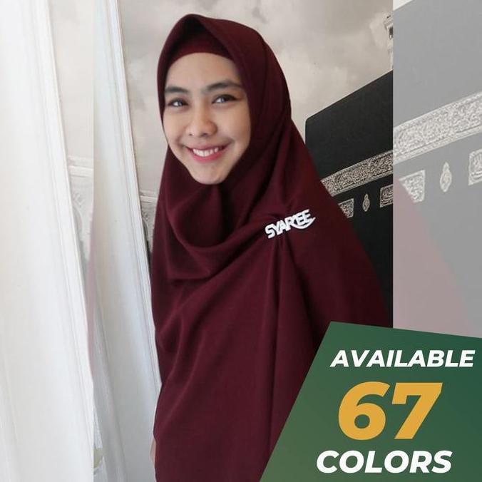 Jilbab Syar'i Segi Empat Jumbo 150x150 Wolfis Kelim Panjang Tebal Nyaman Syar'ee Fashion - Hijab