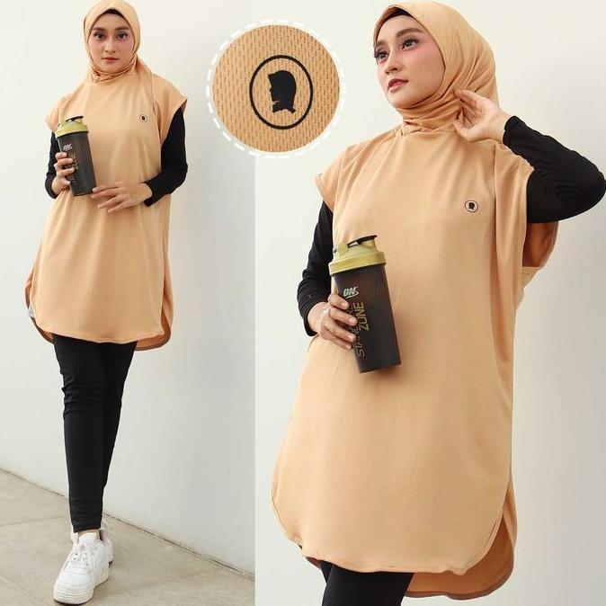 Long Vest Rompi Panjang Muslim Polos Sport Olahraga Wanita Untuk Padel Bersepeda Lari Senam 9-0260