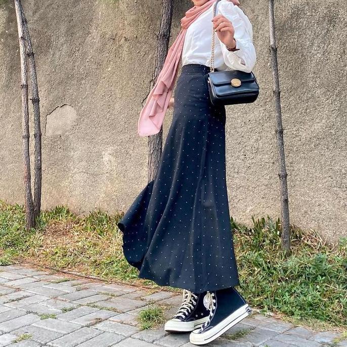 Yurima- Yeji Skirt Polka | Rok Polkadot | Rok Panjang | Casual Skirt