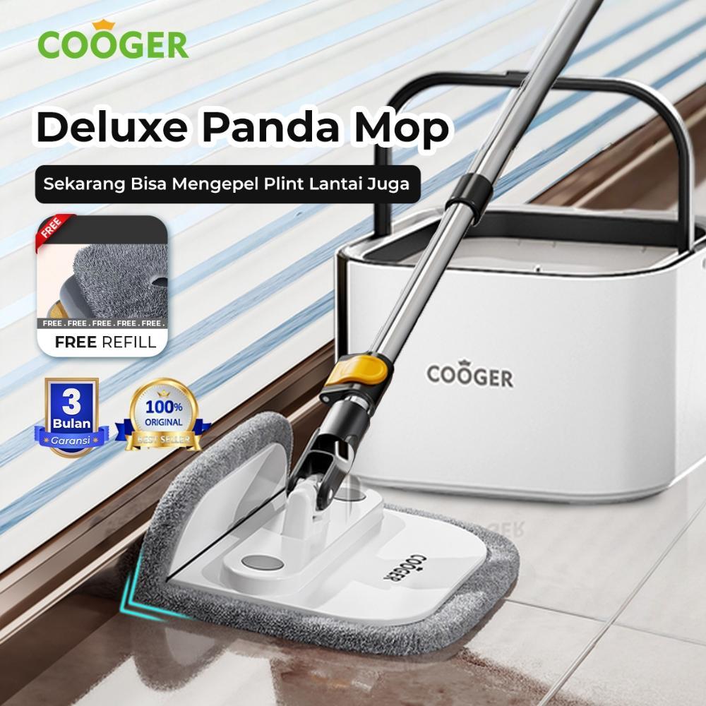 [FREE REFILL] COOGER Pel Spin Mop Deluxe Pemisah Air Bersih Air Kotor Ember 3L Alat Pel Kain Microfi