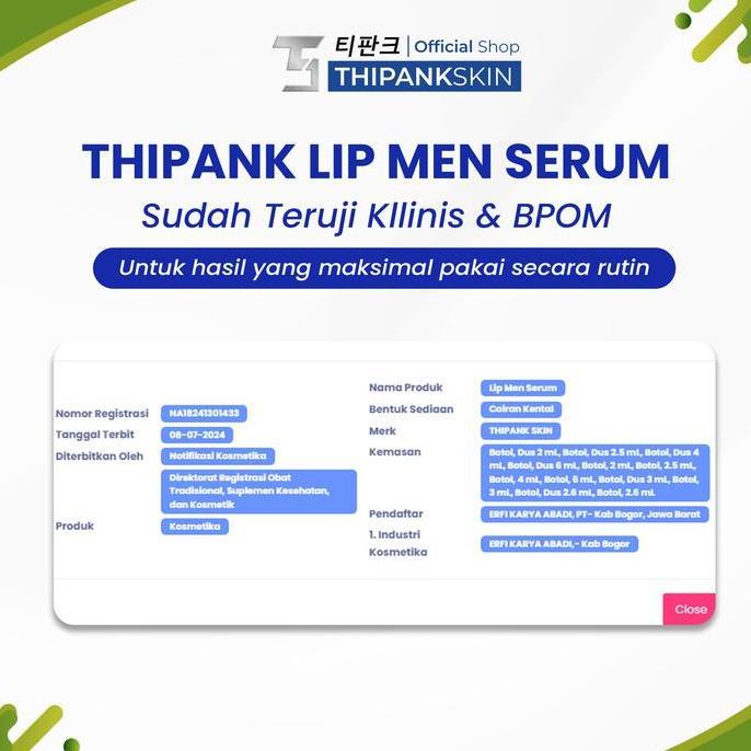 Beautymask- Thipank Lip Serum Pria With Extrack Peppermint Lip Serum Cowok Terbaik Lip Serum Bibir H