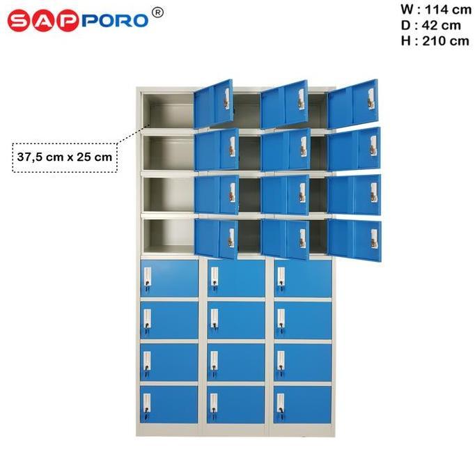 Organix- Sapporo Wiesbaden - Loker Besi 24 Pintu | Steel Locker 24 Doors