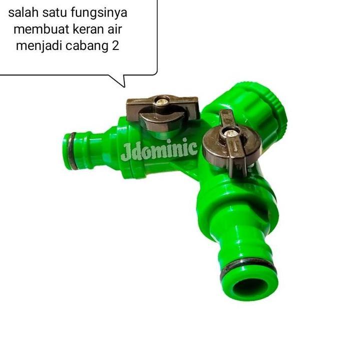 cabang 2 keran model quick release katup katub on off kran air selang taman valve cab 2 3