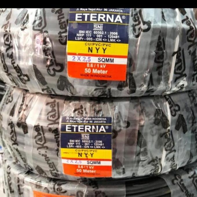 Promo Kabel Listrik NYY 2x2.5 Eterna 50 meter / Kabel Listrik NYY 2x2,5 50m Diskon