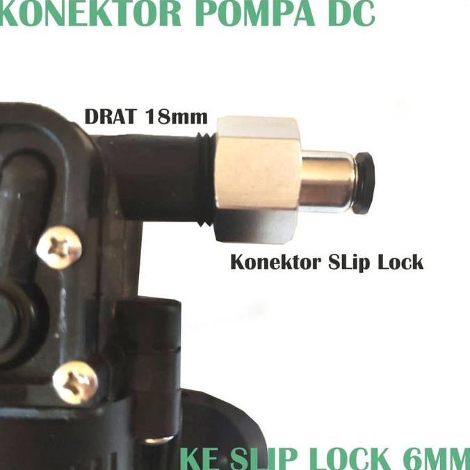 Irontic- Konektor Nepel Slip Lock Pompa Dc Drat 18Mm Ke Selang Pu 6Mm 8Mm 10Mm 12Mm