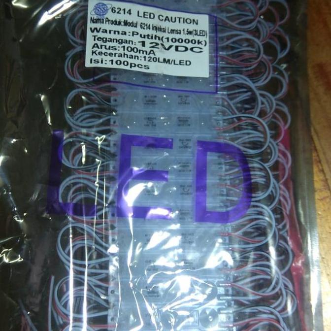 LED Modul Samsung 3 Mata 12 Volt Lampu 6214 Putih 12V