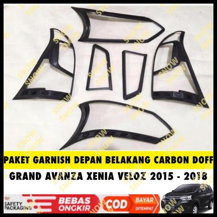TERBARU PAKET GARNISH DEPAN BELAKANG AVANZA XENIA VELOZ 2015 2018 CARBONTIVO 