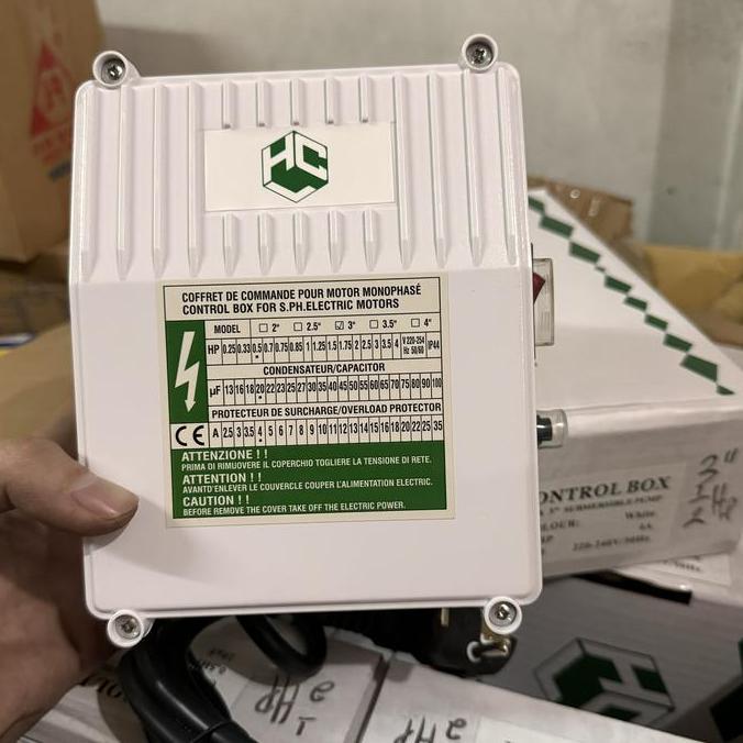 CONTROL BOX SUBMERSIBLE 0,5hp 1/2 HP 20 uf overload 4 A 4A HCL SIBEL