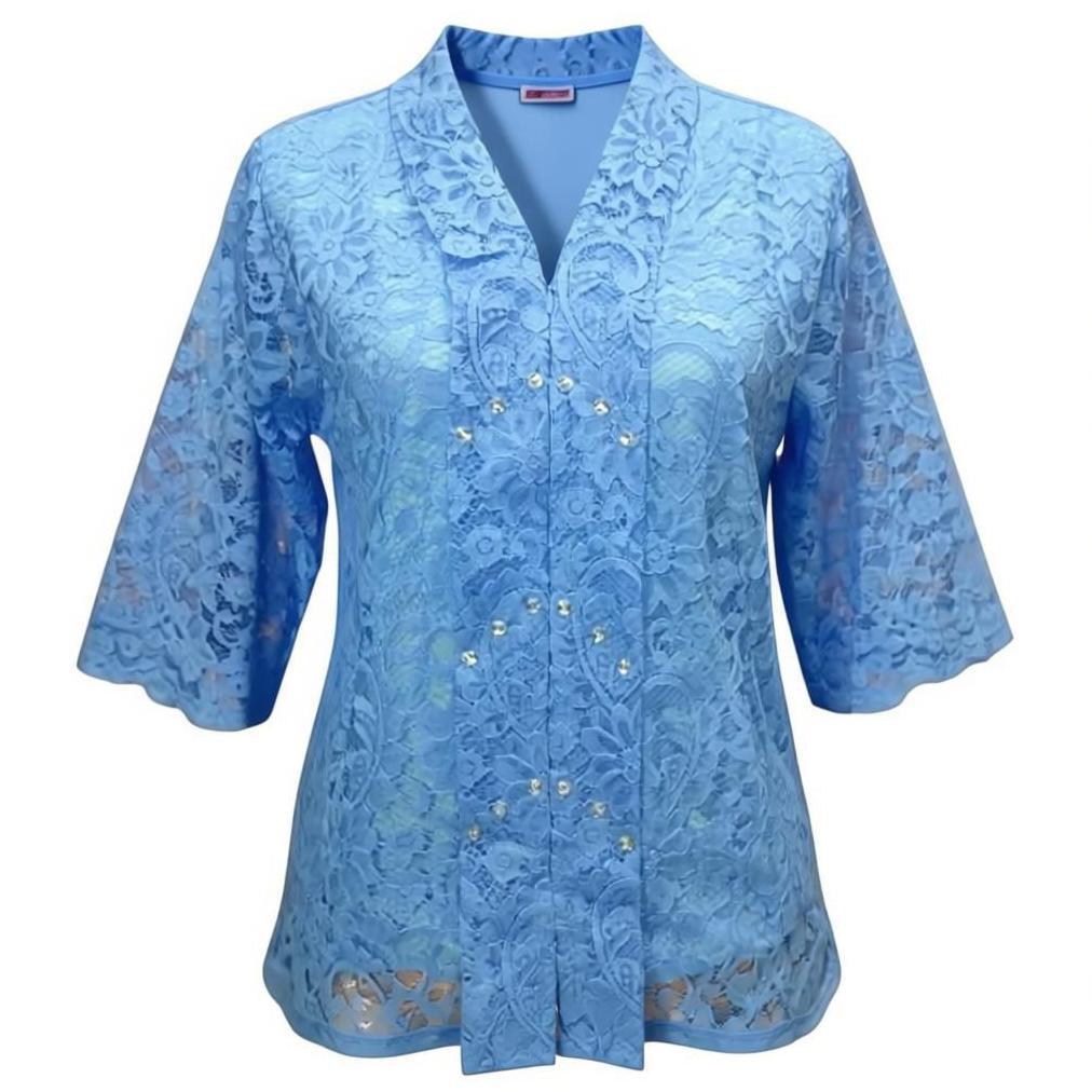 FREE ONGKIR 02 MURAH DAN COD BLUS BROKAT KEBAYA KARTINI KANCING DEPAN CANTIK HALUS LEMBUT DAN ELEGAN