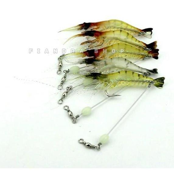Codbisa- Umpan Udang Luminous Shrimp Lure Soft Umpan Udang Menyala Dalam Gelap