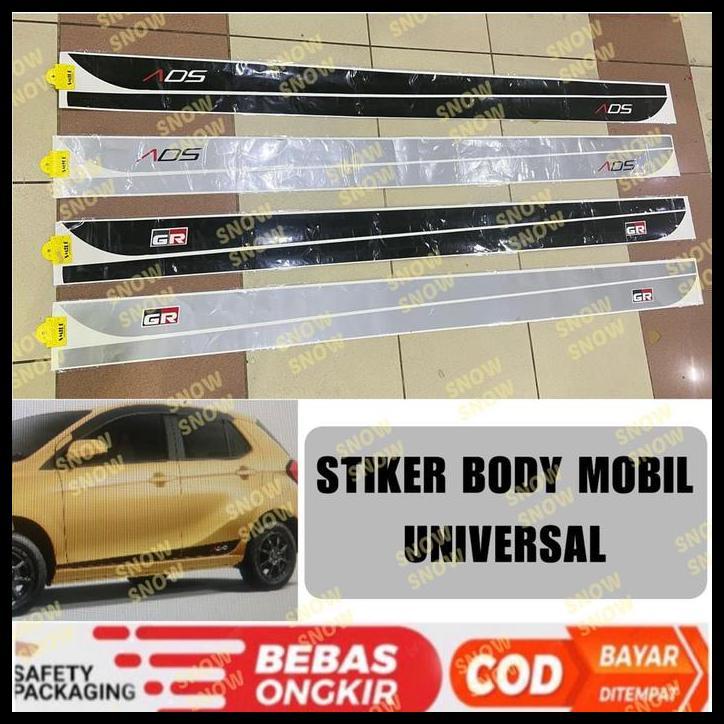 TERMURAH STIKER BODY SAMPING GR ADS AGYA AYLA MOBIL UNIVERSAL HITAM SILVER