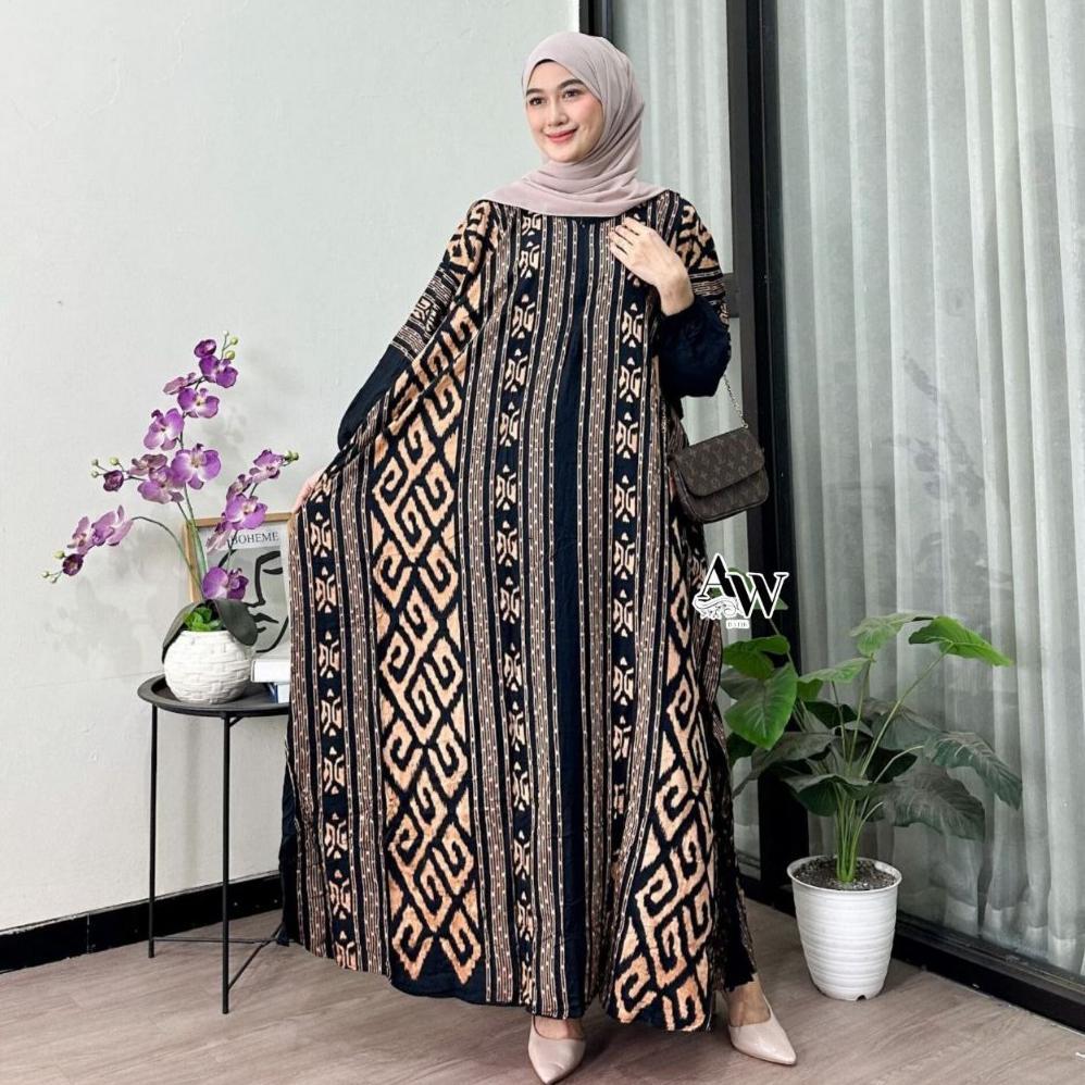 New Product Asmat Kaftan Rayon Jumbo Kaftan Batik Motif Sultan Encim Busui Lengan Panjang Gamis Kaft