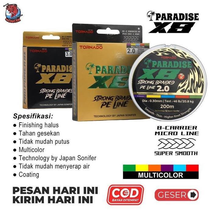 Codbisa- Senar Pe Paradise X8 200M 300M Senar Mancing Laut Pancing Senar Untuk Joran Reel Senar Kuat