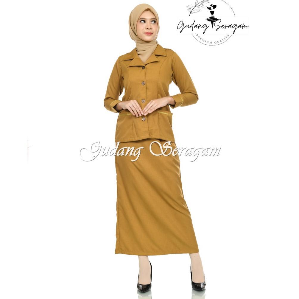 Promo Setelan Rok Pns Wanita Khaki Tua Dan Keki Muda Seragam Pns Wanita Terbaru