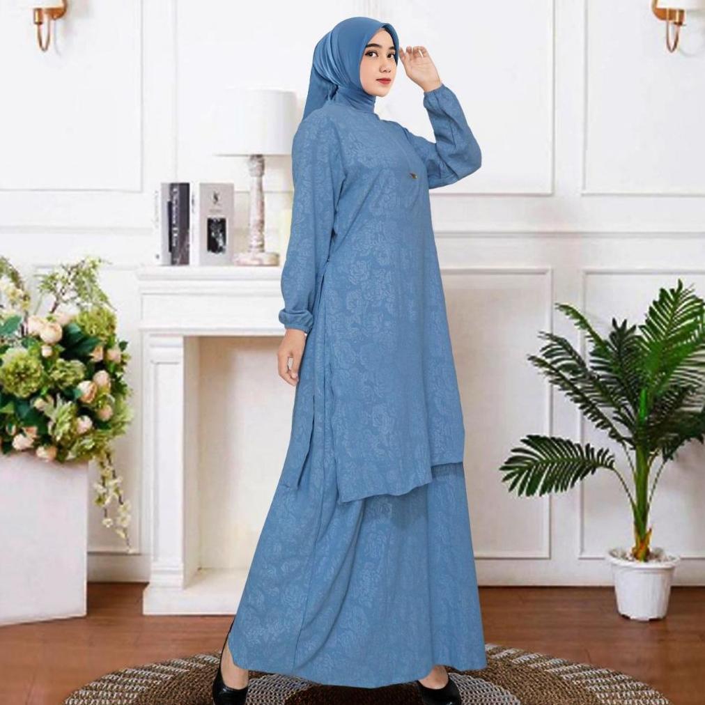 Gamis Malaysia Bahan Embos Premium Terbaru 2025/Gamis Simple Tapi Mewah/Gamis Kondangan