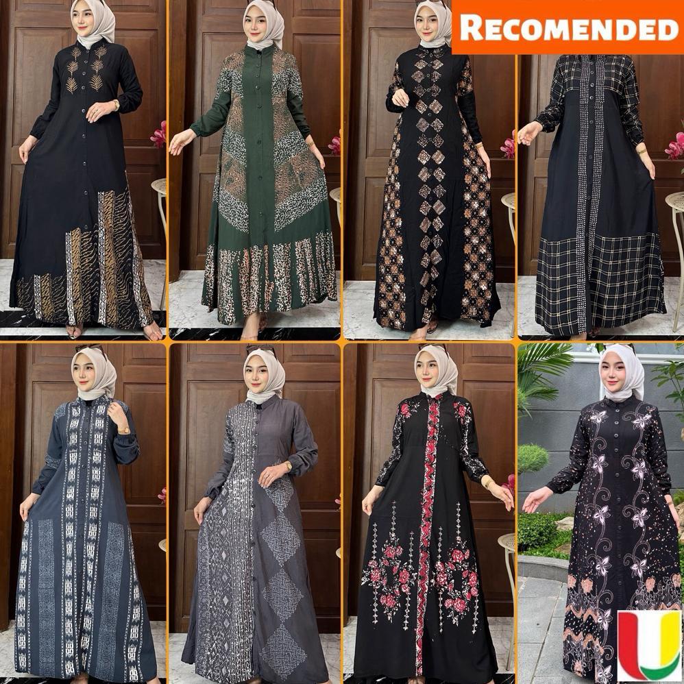NEW Batik Usman - Gamis Twill Rayon Premium Model Kancing Terbaru Jumbo Syari Kekinian Batik Cap