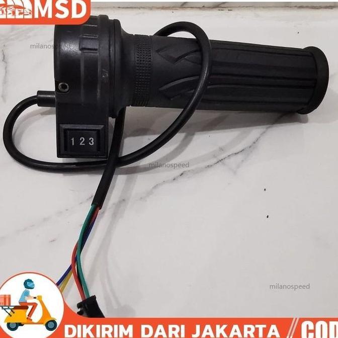 CARMANELO Gas Sepeda Listrik 3 Speed Universal / Handle Grip Gas Sepeda Listrik Konversi Sepeda Elek