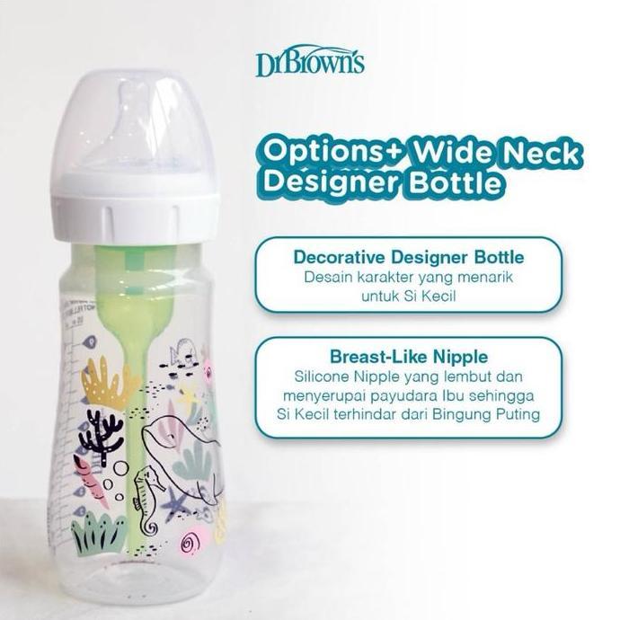 Sale Dr Browns Options+ Wide Neck Designer Bottle - Botol Susu Bayi Dr Browns Accessories Minum