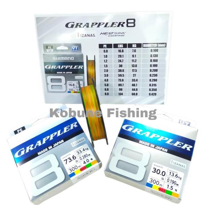 Senar Pe Shimano Grappler X8 Made In Japan Pe 2 38.6Lb 0.20Mm