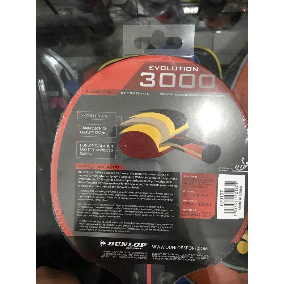 Bat Bed Tenis Meja Dunlop Evolution 3000 Original