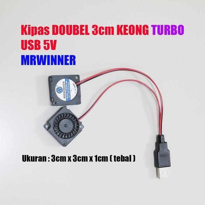 swwsindurjan1 - kipas angin double fan dc mini 3 cm model keong mrwinner dc 3.6 volt 0.21 a 5v usb t