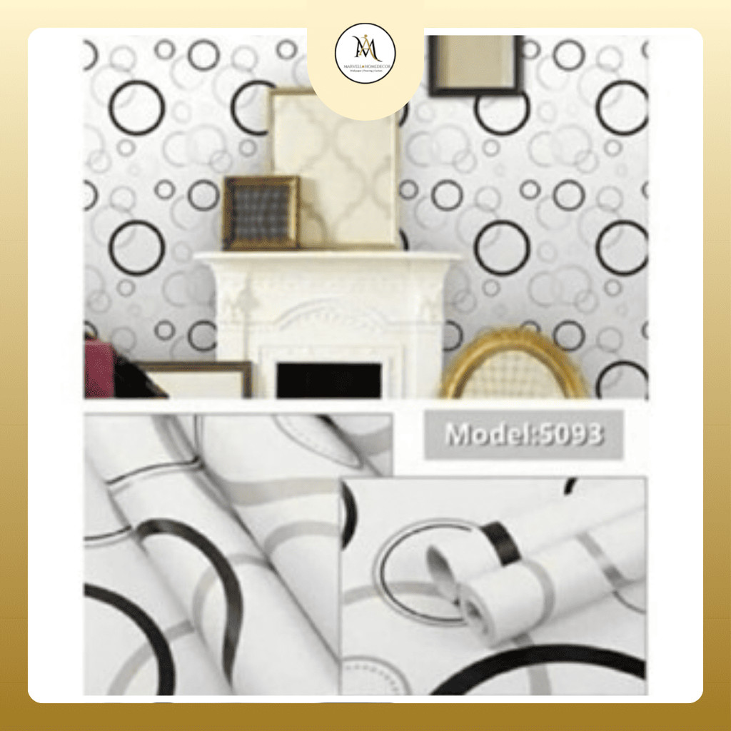 Wallpaper Stiker Wallsticker Motif Best Seller Putih Bulat Minimalis CY 1047 45 CM x 10 M Dekorasi K