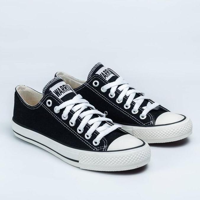 Kets- Sepatu Warrior Sparta Low Black / White (Bw) Original