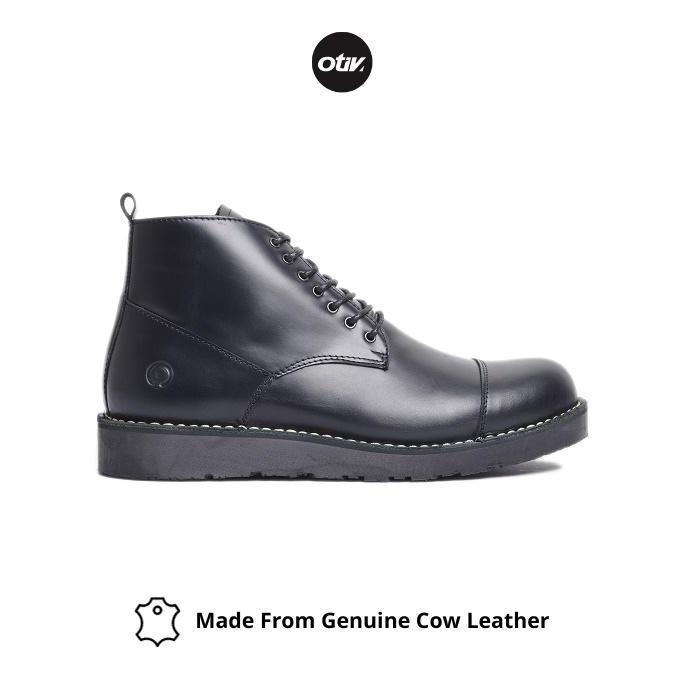 Kets- Sepatu Boots Kulit Otiv Gama Black