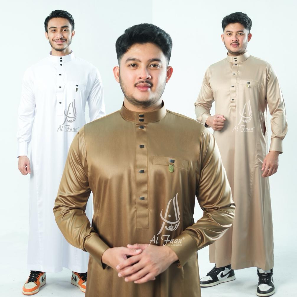 DISKON JUBAH GAMIS PRIA JUBAH SLIMFIT POLYESTER KOREA JUBAH PRIA MUSLIM GAMIS ALFAAN BUSANA MUSLIM P
