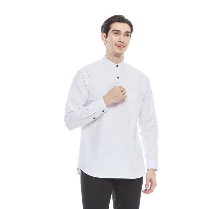 Outskirts - Kemeja Koko Pria Lengan Panjang | Kemeja Koko Putih Slim Fit Kurta Muslim Dewasa koko  k