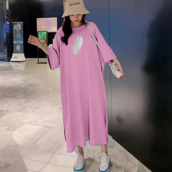 Promo long dress wanita jumbo combed ld120 - ld140cm terbaru Daster Katun Nyaman Panjang Diskon