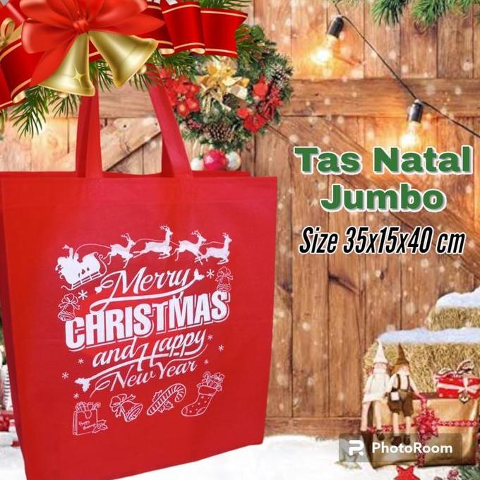 *****] Tas Natal Jumbo Goodiebag Natal Besar muat sembako kapasitas sd 10 kg