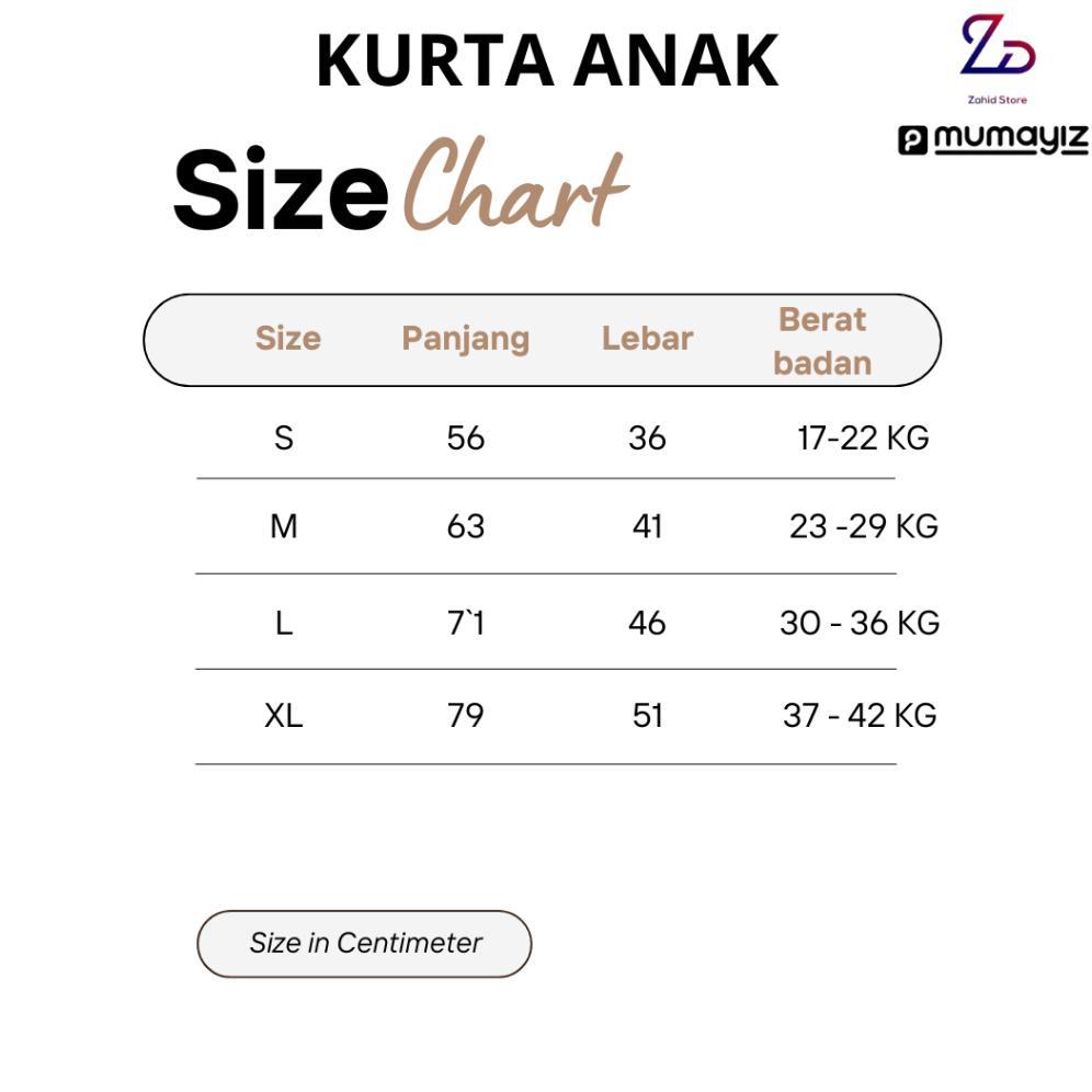 FREE ONGKIR ZAHID STORE | KURTA ANAK LENGAN PANJANG 3/4 BAHAN LACOST CVC 24S | MUMAYIZ
