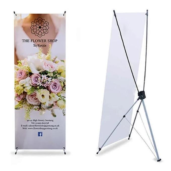 Festwid- Y Banner 60X160 Stand Standing Banner Aluminium Full Besi Tebal & Tangkai Fiber Fleksibel U
