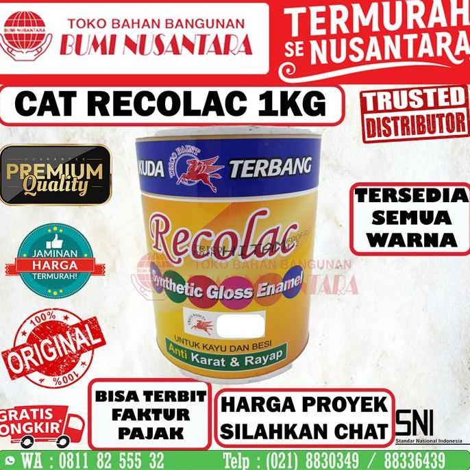 Cat- Cat Minyak Kuda Terbang Recolac 1Kg Cat Besi Cat Minyak Kuda Terbang