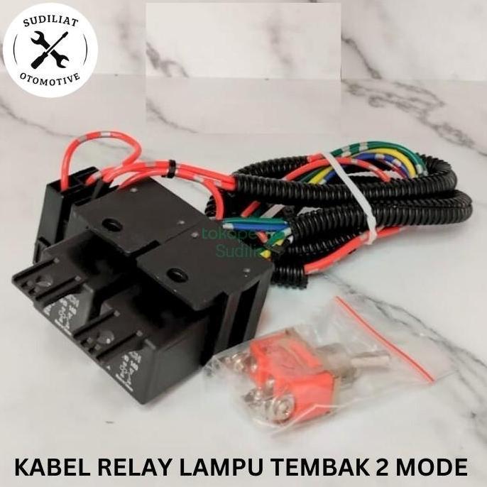 Lansungkirim- Kabel Relay Set Lampu Tembak Motor Dengan  Relay Bosch - 2 Mode